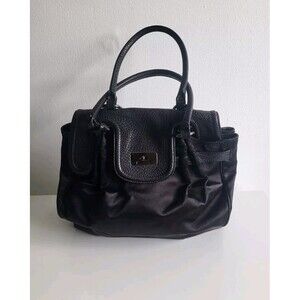 Moshino Women's Classic Leather Shoulder Bag 2 Handles Turnlock Lock Bag.